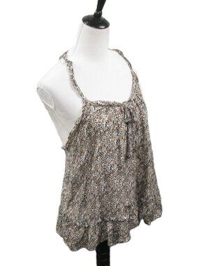 Victoria's Secret Cheetah Print Racer Tie Back Sleeveless Blouse Size Medium